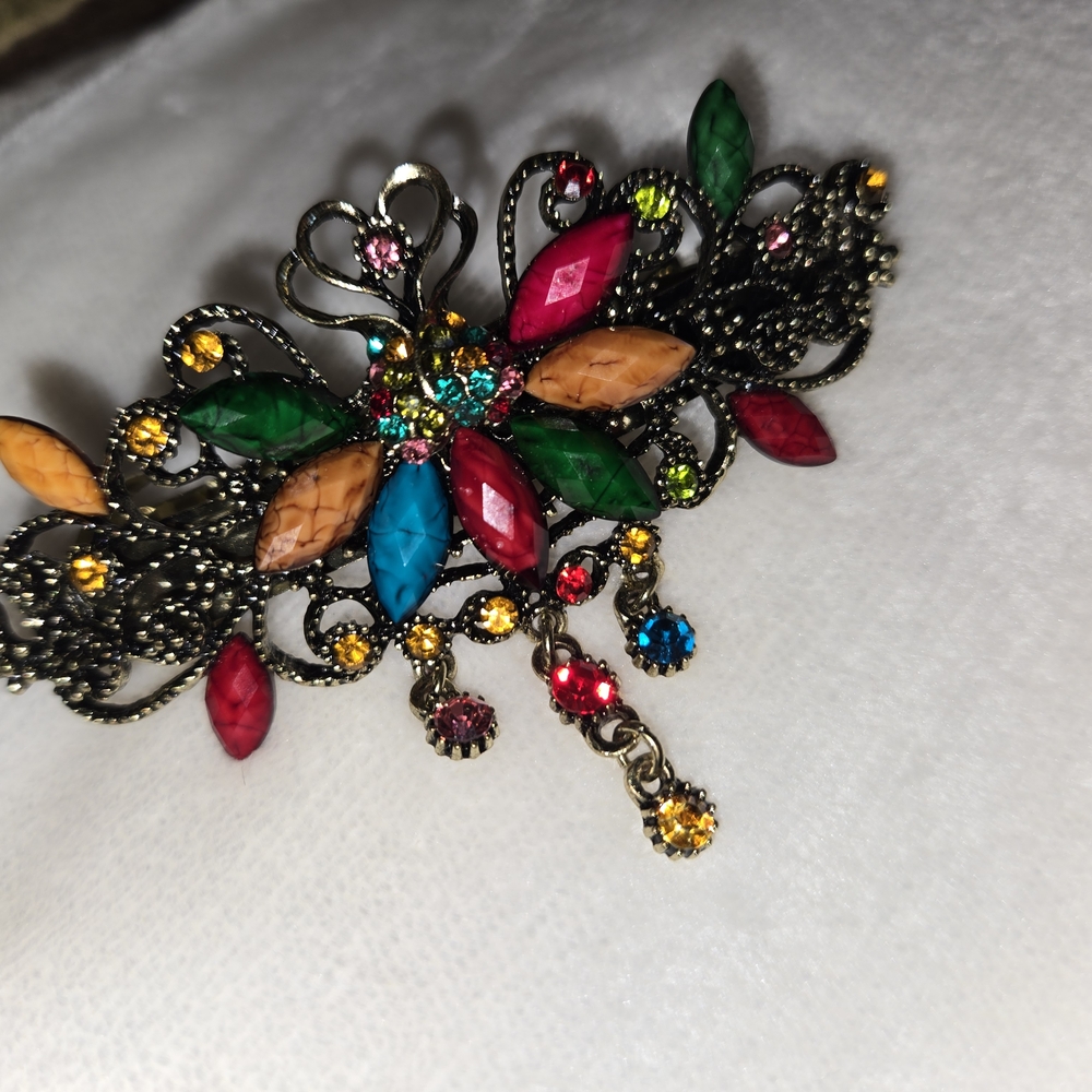 Multicolor Gemstone Brooch